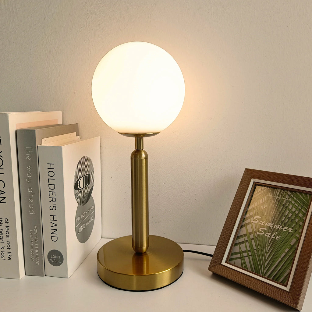 OrbGlow Elegant Glass Ball Table Lamp – Modern Lighting for a Sophisticated Ambiance