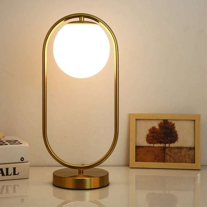 OrbGlow Elegant Glass Ball Table Lamp – Modern Lighting for a Sophisticated Ambiance