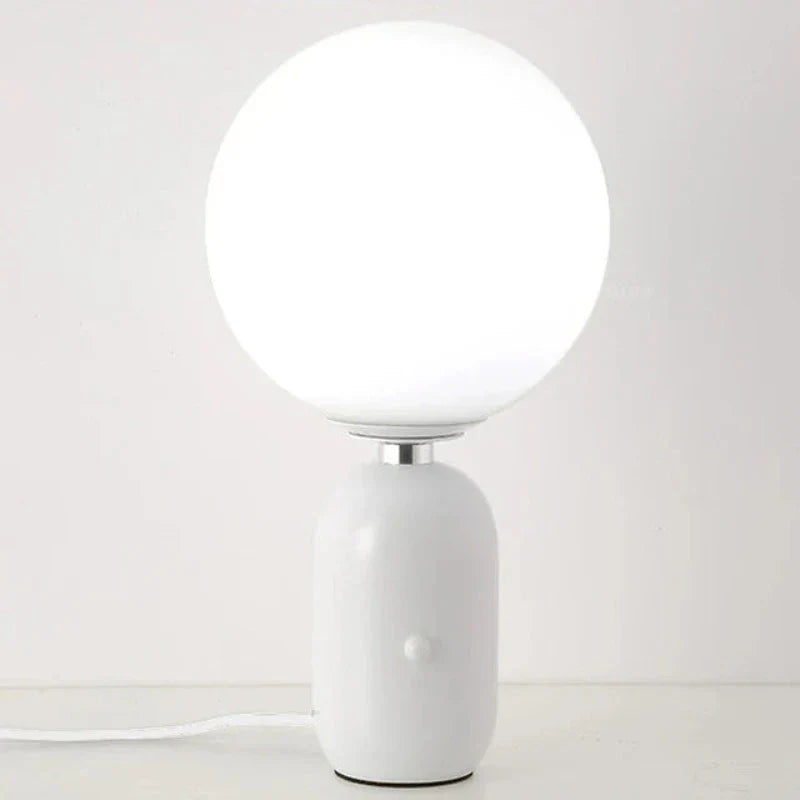 NostalgiaBeam Elegant Scandinavian Glass Ball Table Lamp – Stylish Comfort & Warm Lighting