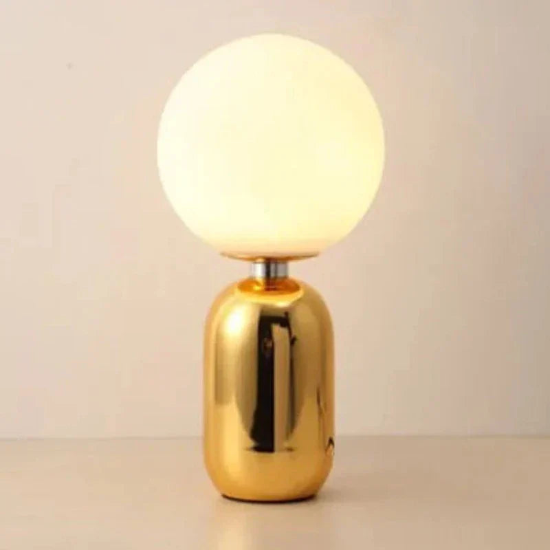 NostalgiaBeam Elegant Scandinavian Glass Ball Table Lamp – Stylish Comfort & Warm Lighting
