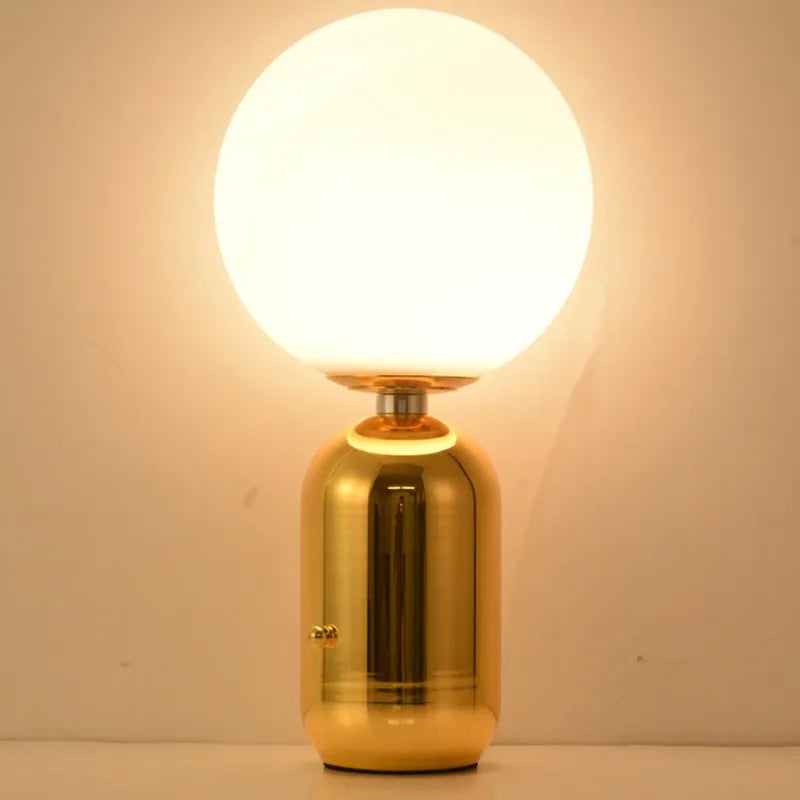NostalgiaBeam Elegant Scandinavian Glass Ball Table Lamp – Stylish Comfort & Warm Lighting