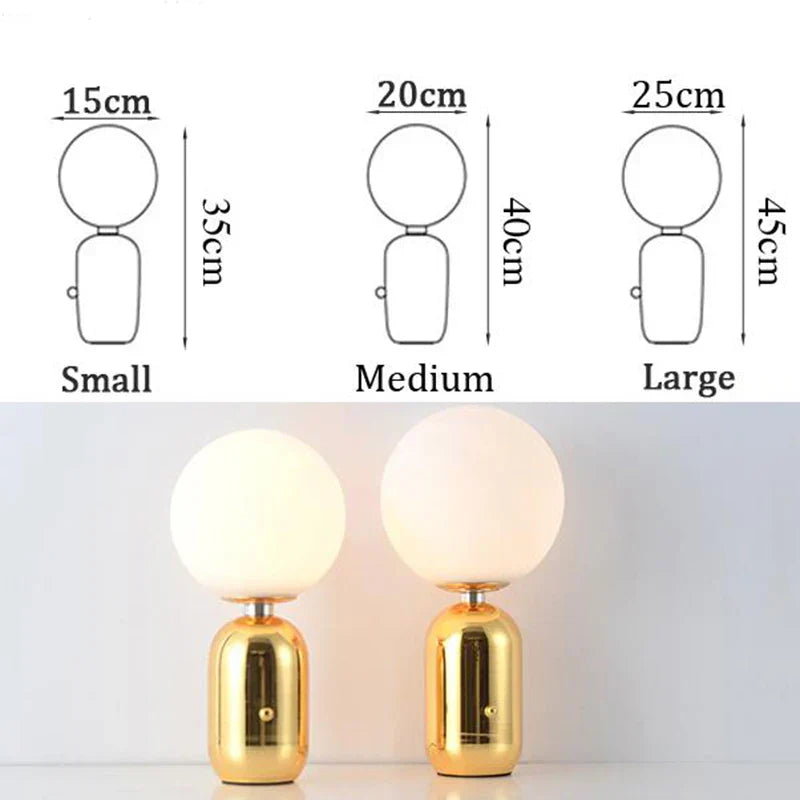 NostalgiaBeam Elegant Scandinavian Glass Ball Table Lamp – Stylish Comfort & Warm Lighting