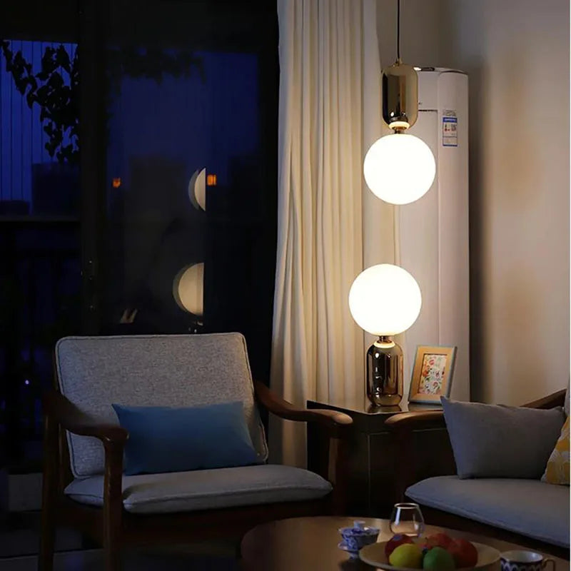 NostalgiaBeam Elegant Scandinavian Glass Ball Table Lamp – Stylish Comfort & Warm Lighting
