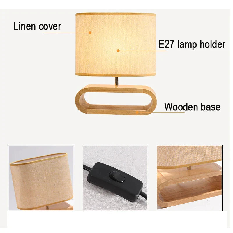 NordicWood Elegant Scandinavian Wooden Table Lamp – Warm Ambient Lighting for a Cozy Atmosphere