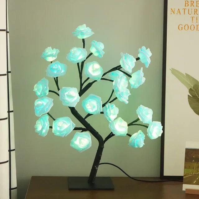 RadianceBloom Luxury Rose Flower Tree Lamp – Enchanting Table Lamp for a Warm Ambiance