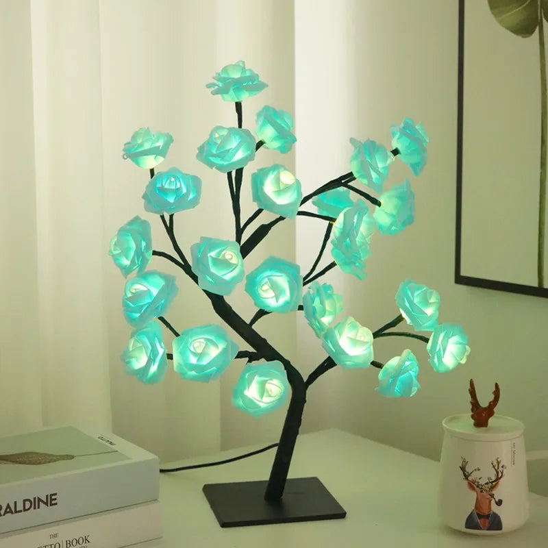 RadianceBloom Luxury Rose Flower Tree Lamp – Enchanting Table Lamp for a Warm Ambiance