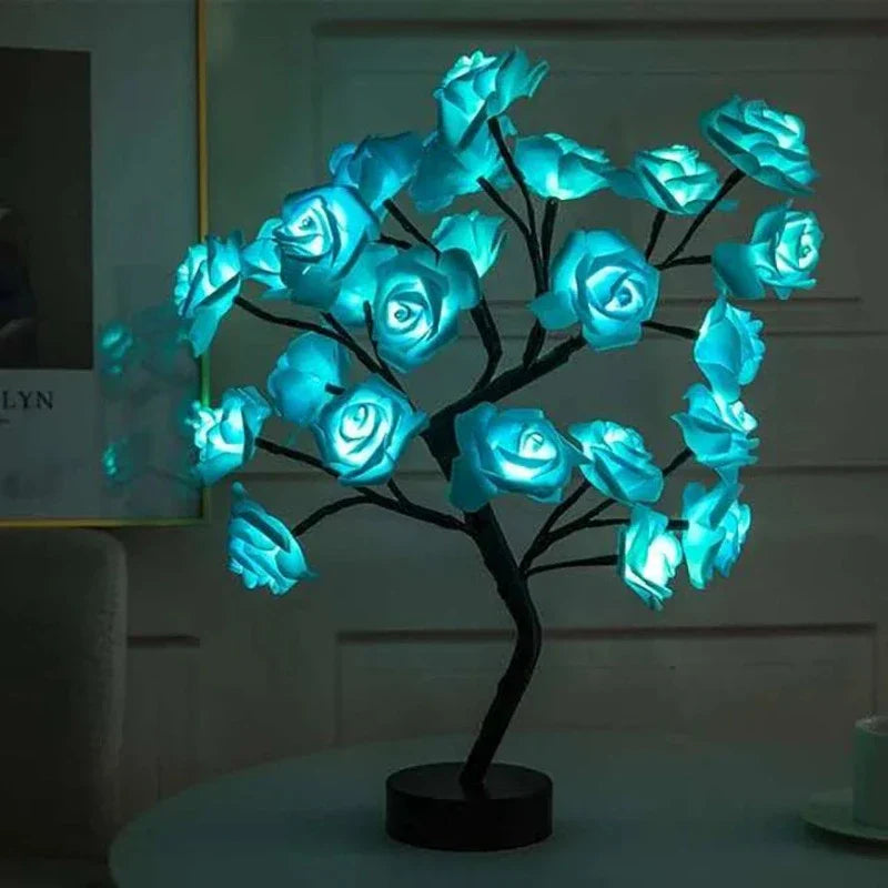 RadianceBloom Luxury Rose Flower Tree Lamp – Enchanting Table Lamp for a Warm Ambiance