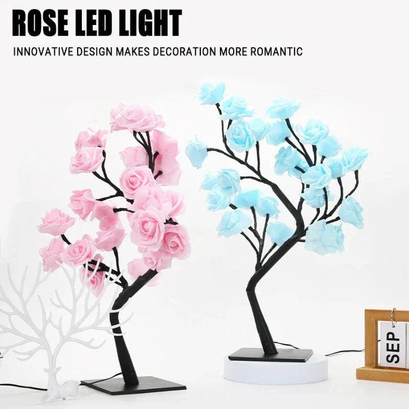 RadianceBloom Luxury Rose Flower Tree Lamp – Enchanting Table Lamp for a Warm Ambiance