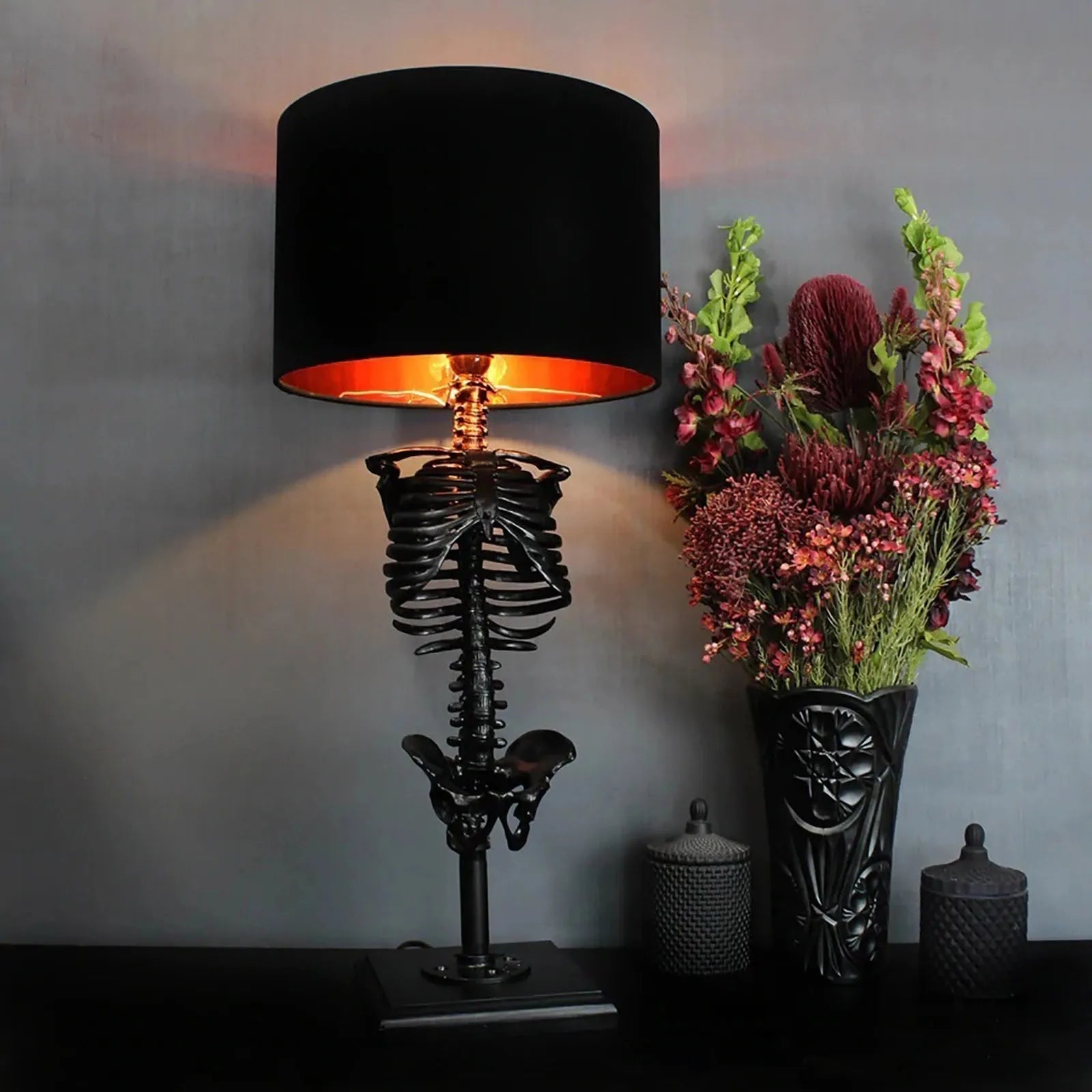 GothiLight – Handcrafted Gothic Skeleton Table Lamp for Unique Home Décor