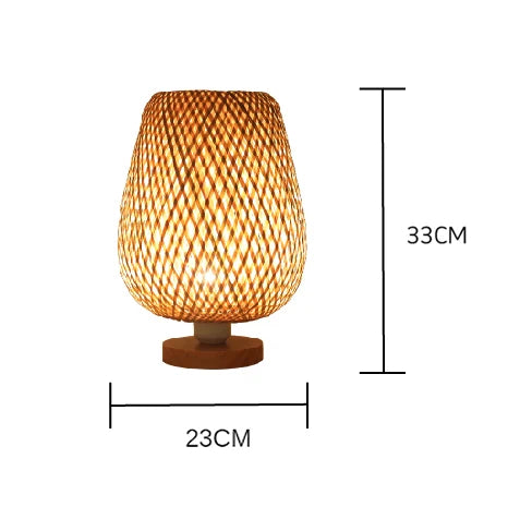 RetroBambooCraft Vintage Bamboo Table Lamp – Charming Handmade Lighting for Natural Elegance