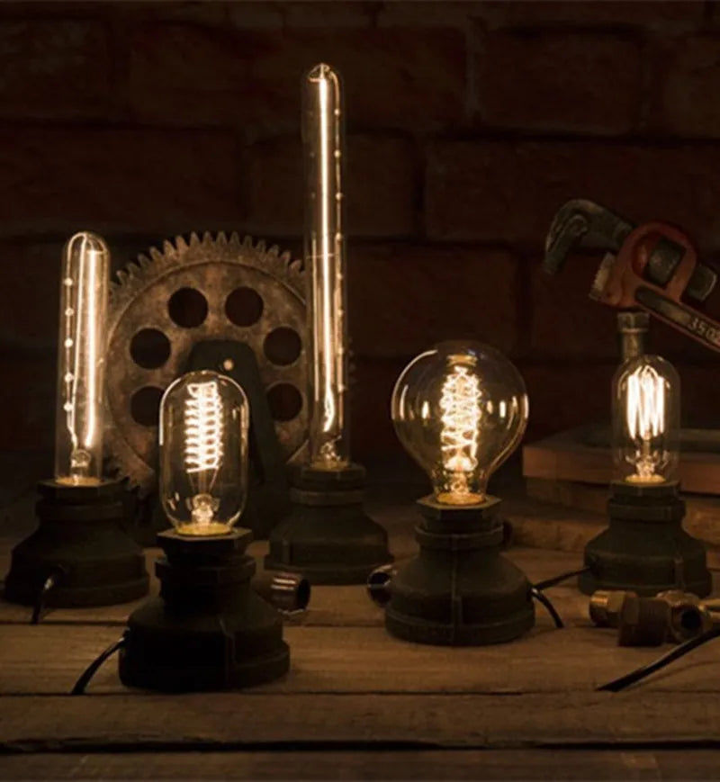 AquaCraft Industrial Pipe Lamp – Unique Steampunk Design with Functional Style