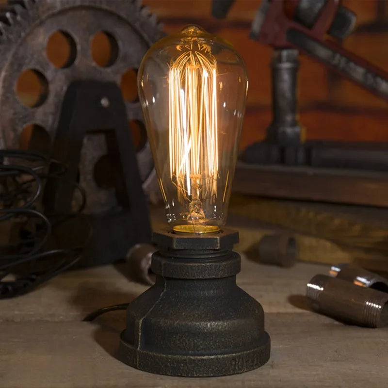 AquaCraft Industrial Pipe Lamp – Unique Steampunk Design with Functional Style