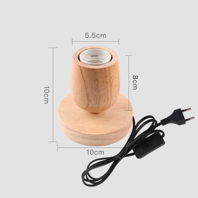 WoodWhimsy – Retro Wooden Decorative Table Lamp for a Warm & Cozy Ambiance