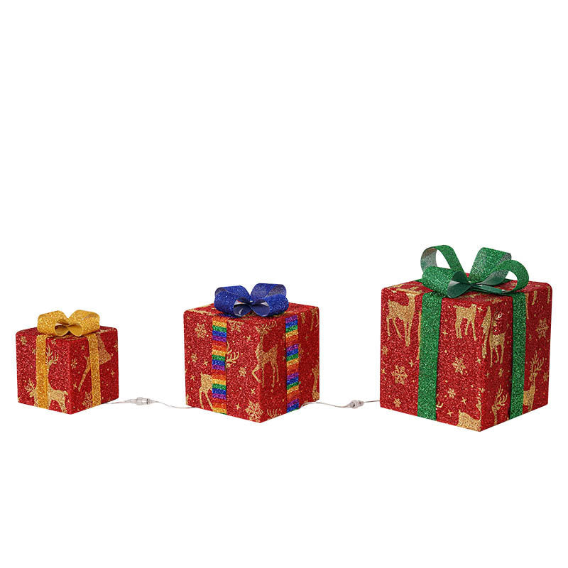 Light-Up Christmas Gift Boxes – LED Christmas Decorations for Indoor & Outdoor Holiday Display