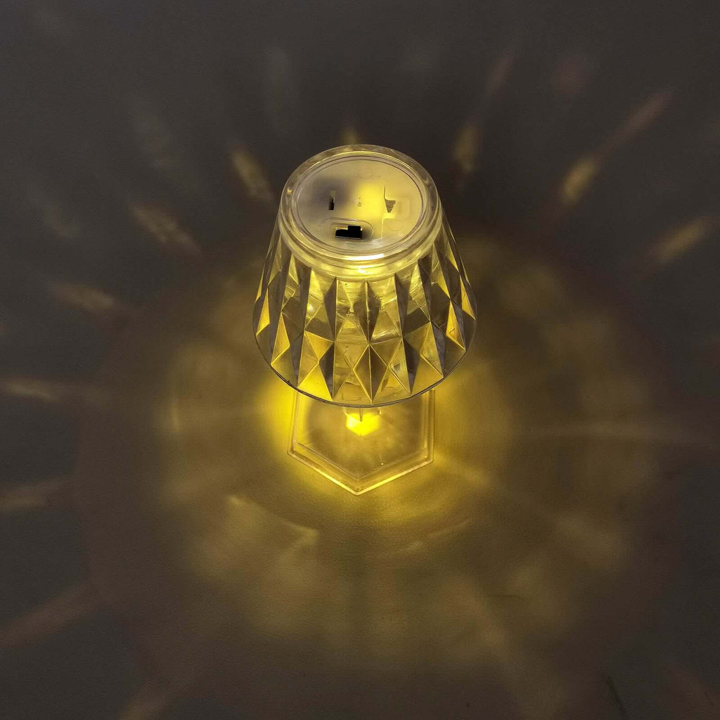 6-Pack Elegant Crystal Acrylic LED Lamps – Warm White Night Lights for Stylish Home Decor, 4.5" Decorative Table Lamps